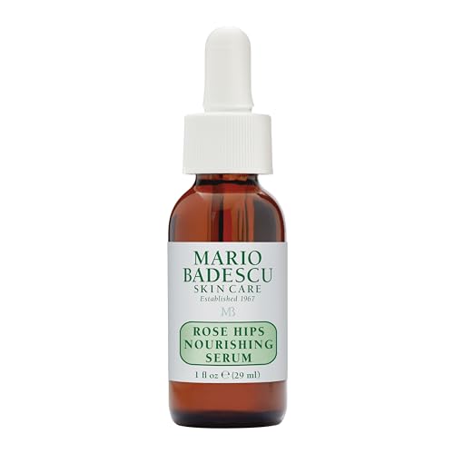 Mario Badescu Rose Hips Nourishing Oil/Serum for Combination, Dry and Sensitive Skin Facial Oil that Moisturizes & Smoothes Formulated with Rosehip Extract & Castor Oil 1 FL OZ (Pack of 1)