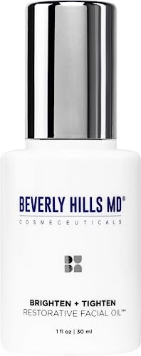 Beverly Hills MD Brighten + Tighten Restorative Face Oil- Reduce Wrinkles & Tone Skin, Anti-Aging Formula for an Even, Moisturized Complexion- Lighten Dark Spots on Face, Neck, Décolleté w/Vitamin C