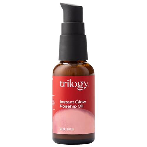 Trilogy Instant Glow Rosehip Oil (30ml) - With Mica and Squalane - Supports Collagen Production, Hydrates and Repairs Improving Skin Texture, Provides Instant Illumination