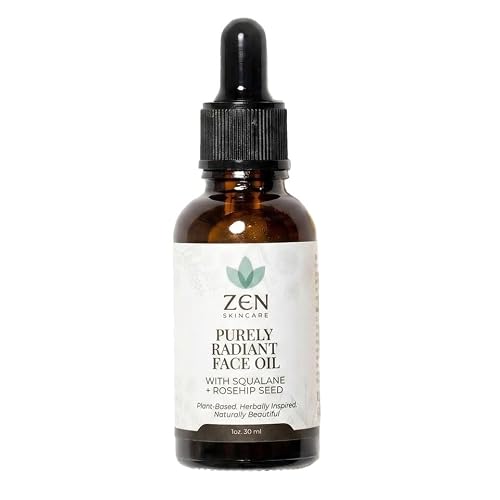 ZEN Purely Radiant Face Oil for Glowing Skin - Squalane, Rosehip & Macadamia Nut Oil - Anti Aging Brightening Serum for Skin Care, Vit C & E Serum for Face, Reduce Wrinkles & Dark Spots