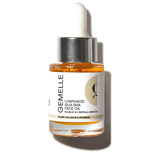 GEMELLE Lymphatic Gua Sha Face Oil | 15x Award Winner, Vitamin C, E & A, Detox, Plump, Sculpt, Hydrating with Bakuchiol, High-Altitude Rosehip, Centella Asiatica