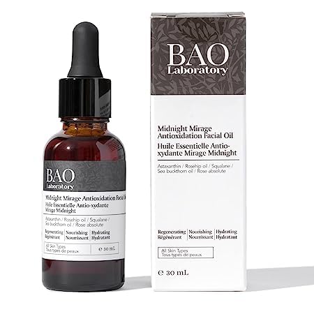 BAO Laboratory Midnight Mirage Antioxidant Serum for Face + Hydrating & Regenerating Serum | Anti-Aging Serum for Women With Squalane Rosehip Sea Buckthorn Oil | Fine Lines and Wrinkles Care(15ML)
