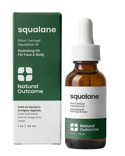 natural outcome Pure Squalane Oil l 100% Plant Derived Squalane Oil for Face, Body, Hair & Lips I Weightless Moisturizing Oil Firms Skin, Reduces Fine Lines & Enhances Skin Elasticity I 1 oz