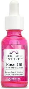 HERITAGE STORE Rose Oil Nourishing Treatment - Hydrating Face Oil for a Natural Glow - Dry