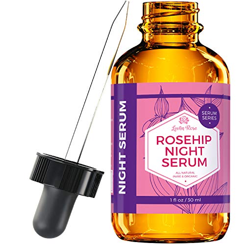 Leven Rose Rosehip Oil Night Face Serum, 100% Pure Organic Natural Rose Hip Oil Serum for Dry Skin 1 oz