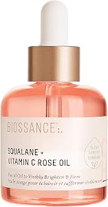 BIOSSANCE Squalane + Vitamin C Rose Advanced Facial Oil - Brightening, Firming, and Hydrat