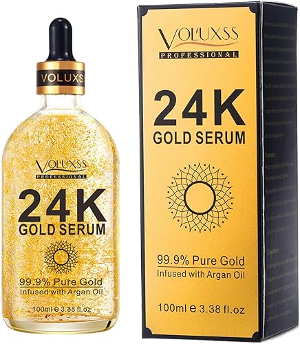 Voluxss 24K Gold Serum for Face,Skin Brightening Anti Aging Face Serum — Our hands-on testing setup for vintner's daughter active 